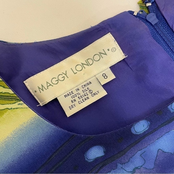 MAGGY London Dress - Blue Green Pattern - Women's - Size 8 - Picture 7 of 7